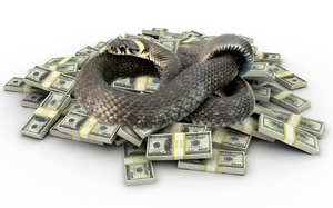 Змея на куче денег