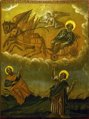 Древняя икона вознесения Илии